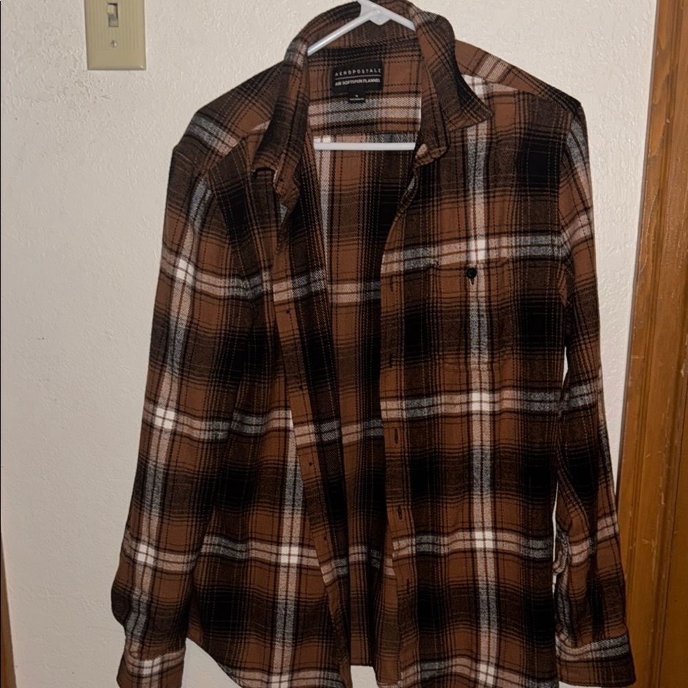 AerpostaleTan Plaid Shirt